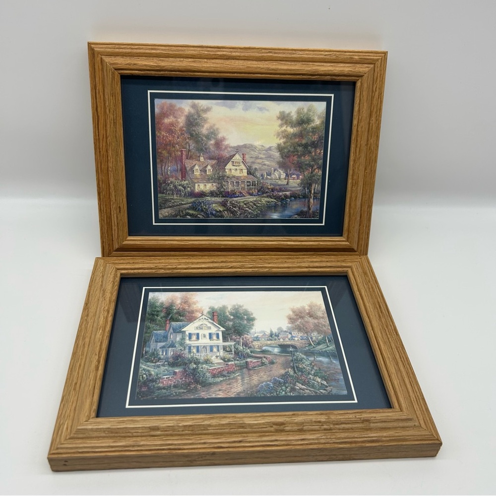 Carl Valente 2 Vintage Island Home Framed Cottage River small 8" x 6" art print